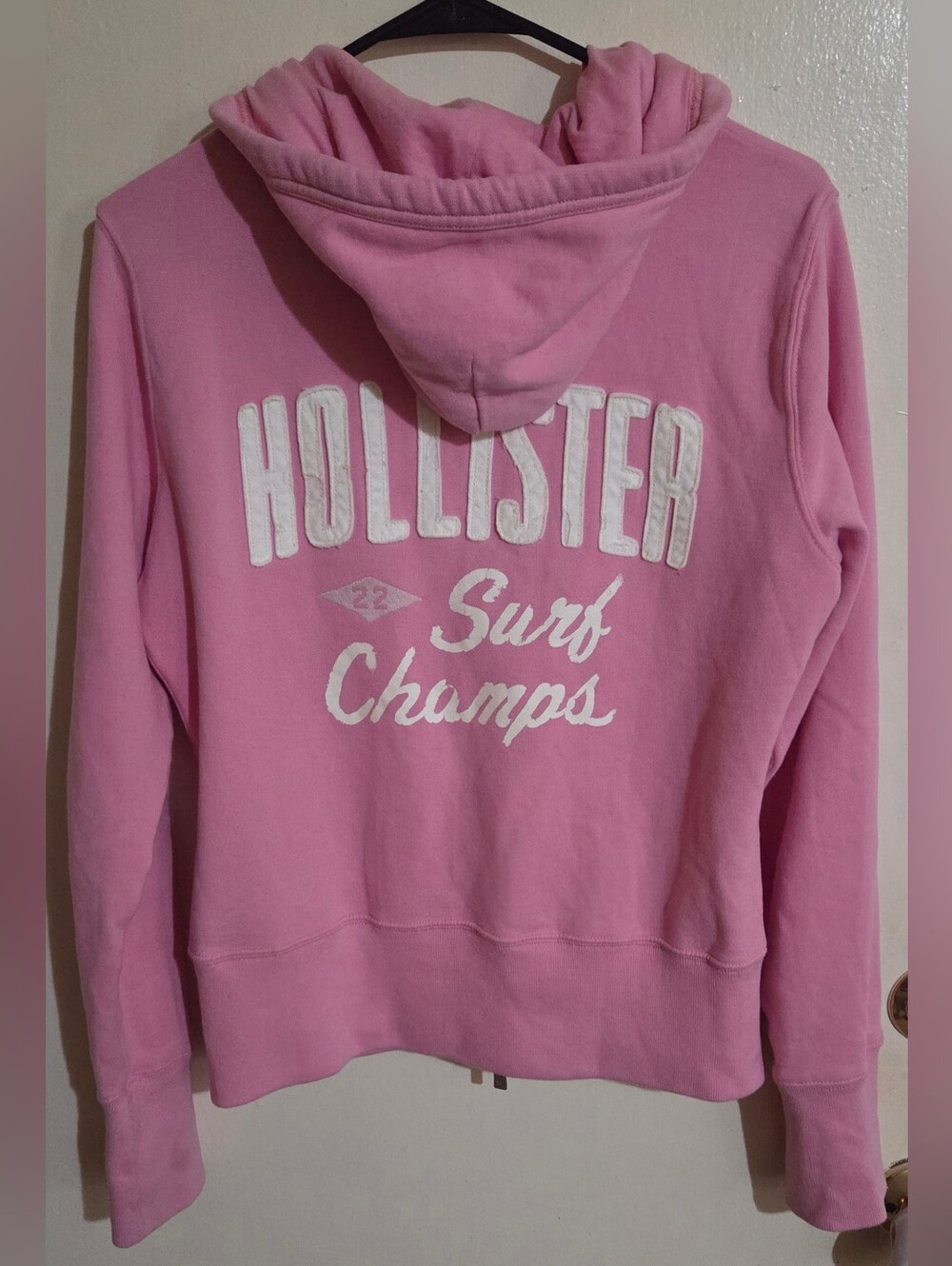 Hollister Super Soft Baby Pink Full Double Zip Hoodie Size Large